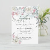 Ivory Blush rose Fleurs de chalet Invitation (Debout devant)