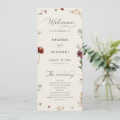 Ivory Boho Herfst Wildbloemen QR Code Herfstbruilo Programma (Staand voorkant)