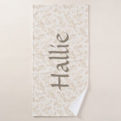 Ivory Botanical Floral Pattern Design Pet (Serviette de bain)