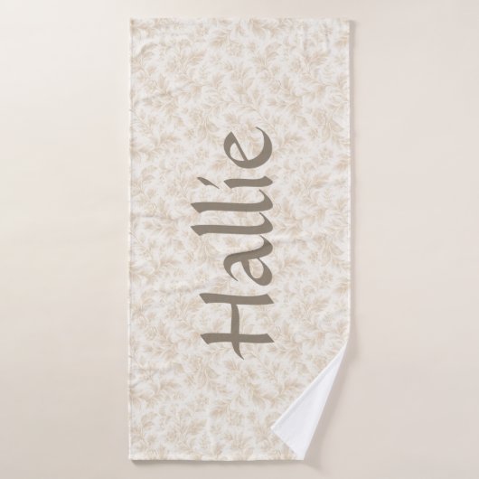 Ivory Botanical Floral Pattern Design Pet (Serviette de bain)