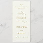 Ivory Botanical Minimalist Christian Wedding Programma (Voorkant)