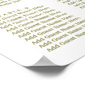 Ivory Bouquet Floral Wedding Seating Chart Poster (Hoek)