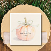Ivory Bow Little Pumpkin Baby shower Servet