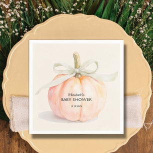 Ivory Bow Little Pumpkin Baby shower Servet