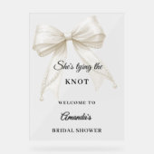 Ivory bow pearls knot Bridal Shower welcome (Recto)