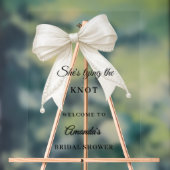 Ivory bow pearls knot Bridal Shower welcome (Neutre)