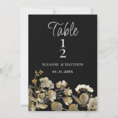Ivory brown black wildflower winter Table Numbers Kaart (Voorkant)