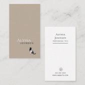 Ivory Brown Calico Cloud Cat Minimal Visitekaartje (Voorkant / Achterkant)
