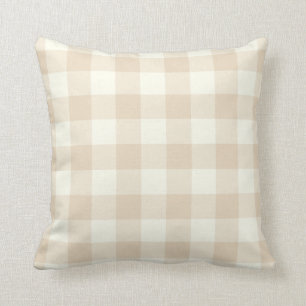 Ivory Brown Gingham Sierkussen