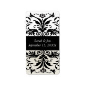 Ivory Bumble Bee Damask Save the Date Etiket (Voorkant)