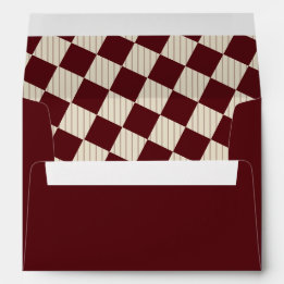 Ivory Burgundy Stripes Old Money Retro Wedding