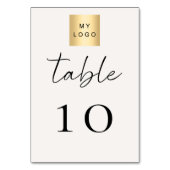 Ivory business logo table number kaart (Achterkant)