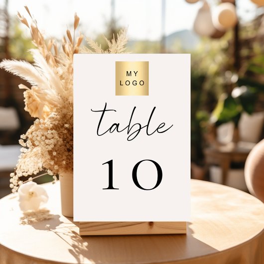 Ivory business logo table number kaart