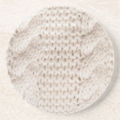 Ivory Cable Knit Pattern Zandsteen Onderzetter (Voorkant)