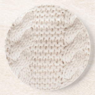 Ivory Cable Knit Pattern Zandsteen Onderzetter