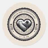 Ivory California paspoort Ronde Sticker (Voorkant)