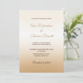 Ivory Champagne Gradient Faire-part de mariage (Debout devant)