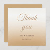 Ivory Champagne Gradient Mariage Carte de remercie (Devant / Derrière)