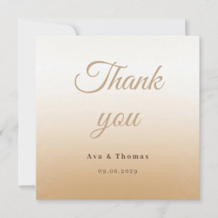 Ivory Champagne Gradient Mariage Carte de remercie
