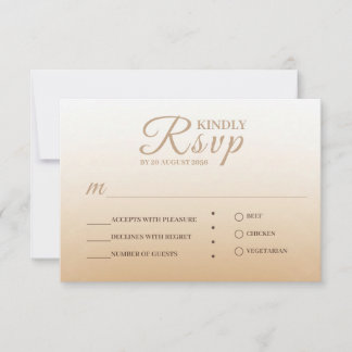 Ivory Champagne Gradient Wedding Carte RSVP