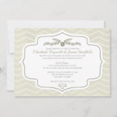 Ivory Chevron Invitations de mariage (Devant)
