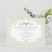 Ivory Chevron Invitations de mariage (Debout devant)