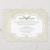 Ivory Chevron Invitations de mariage (Devant / Derrière)