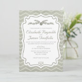 Ivory Chevron lance des invitations de mariage (Debout devant)