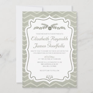 Ivory Chevron lance des invitations de mariage