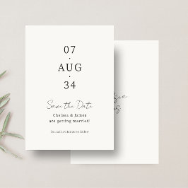 Ivory | Chic Minimalistische Trouwkaart Save The Date