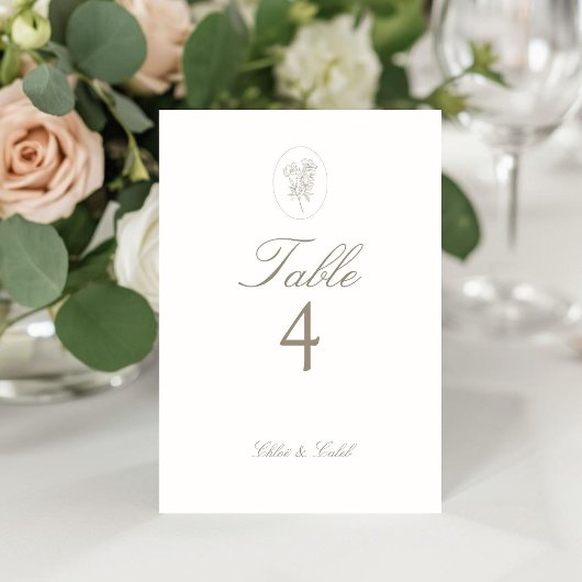 Ivory | Chic Ovale Écriture Table Carte Numéro