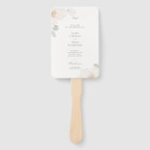 Ivory | Chic Watercolor Bloem Bruiloftsprogramma Handwaaier (Voorkant)