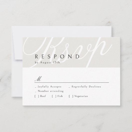 Ivory Classic Élégante Calligraphie Mariage RSVP (Devant)