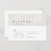 Ivory Classic Élégante Calligraphie Mariage RSVP (Devant / Derrière)