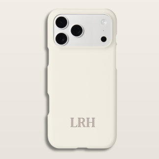 Ivory Classic Minimalistisch Initiaal Monogram iPhone 15 Hoesje