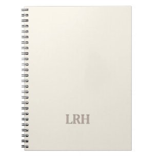 Ivory Classic Minimalistisch Initiaal Monogram Notitieboek