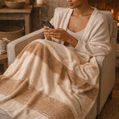 Ivory Clay Weave Fleece Blanket Deken