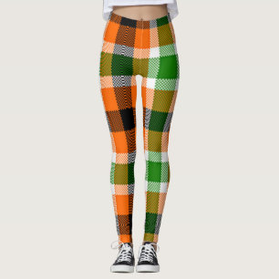 Ivory Coast Flag Colors Madras Check Pset Pattern Leggings
