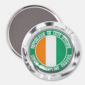 Ivory Coast Round Emblem Magneet (Voorkant / Achterkant)