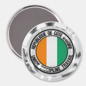 Ivory Coast Round Emblem Magneet (Voorkant / Achterkant)