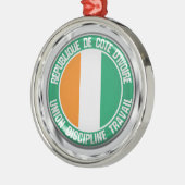 Ivory Coast Round Emblem Metalen Ornament (Links)
