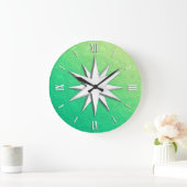 Ivory compass roos - groen randnummer grote klok (Huis)