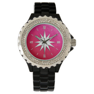 Ivory compass roos - voorruitglasachtergrond horloge