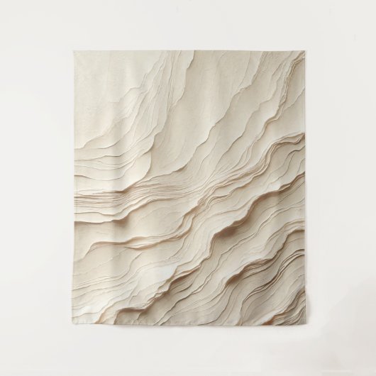 Ivory Cream Bohemian Boho Textured Look Wandkleed (Voorkant)