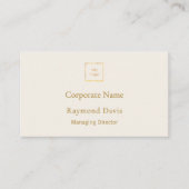 Ivory cream gold modern minimialst modern logo visitekaartje (Voorkant)