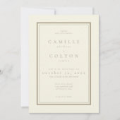 Ivory Cream Minimalist Frame Wedding Kaart (Voorkant)
