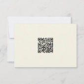 Ivory Cream Minimalist Frame Wedding QR Code RSVP Kaartje (Achterkant)