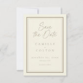 Ivory Cream Minimalist Frame Wedding Save The Date (Voorkant)