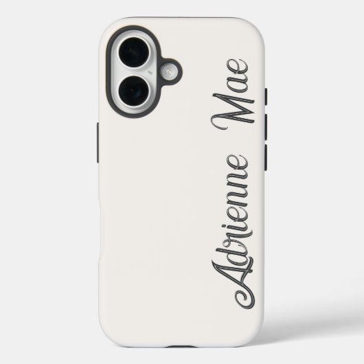 Ivory Cream Modern Script Monogram Name Case-Mate iPhone Case (Achterkant)
