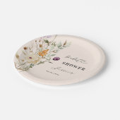 Ivory Cream Wildflower Heart Script-Vrijgezellenfe Papieren Bordje (Gekanteld)